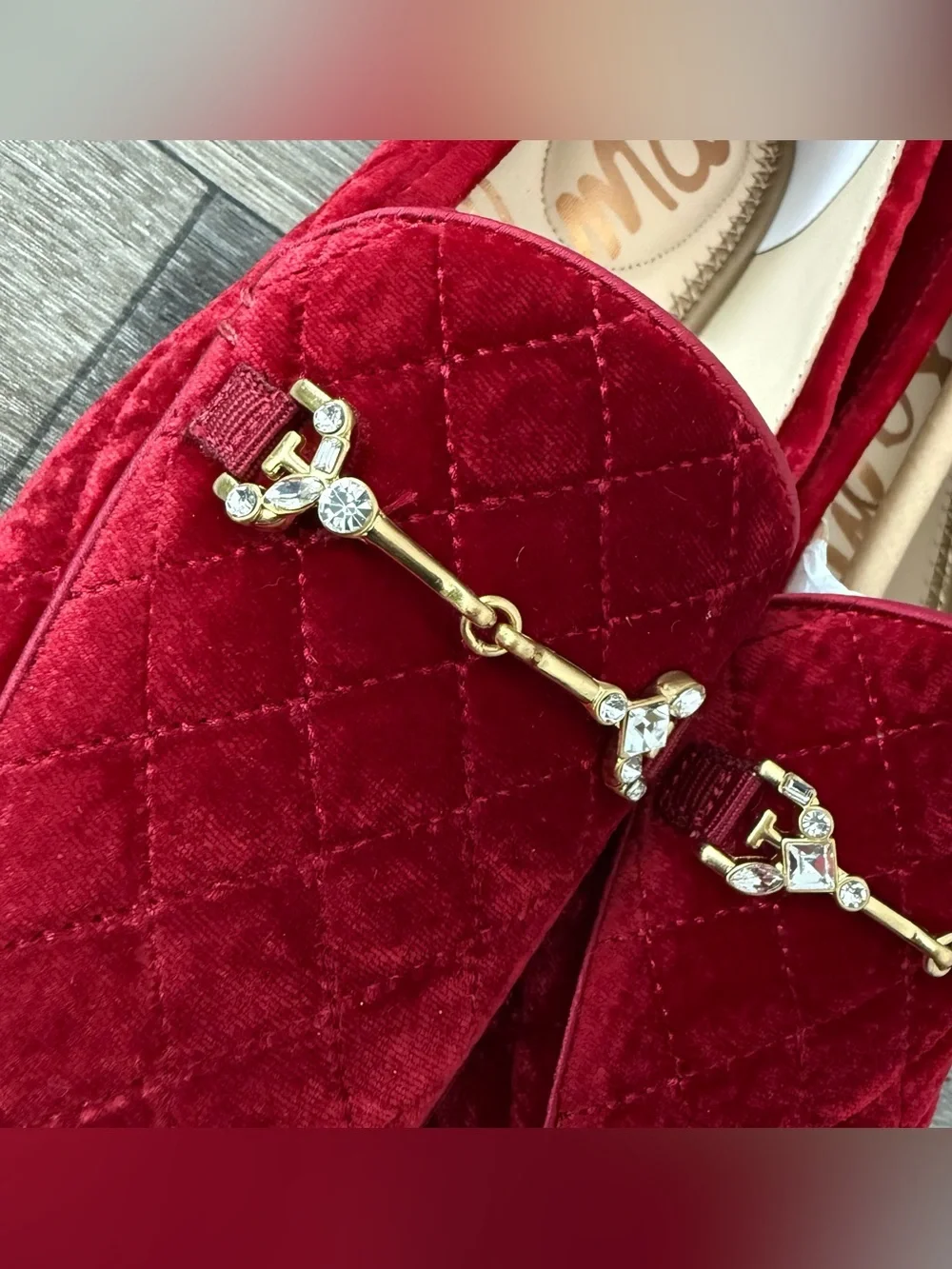 Sam Edelman Bright Scarlett Loraine Regal Velour Loafers Size 6.5 NIB